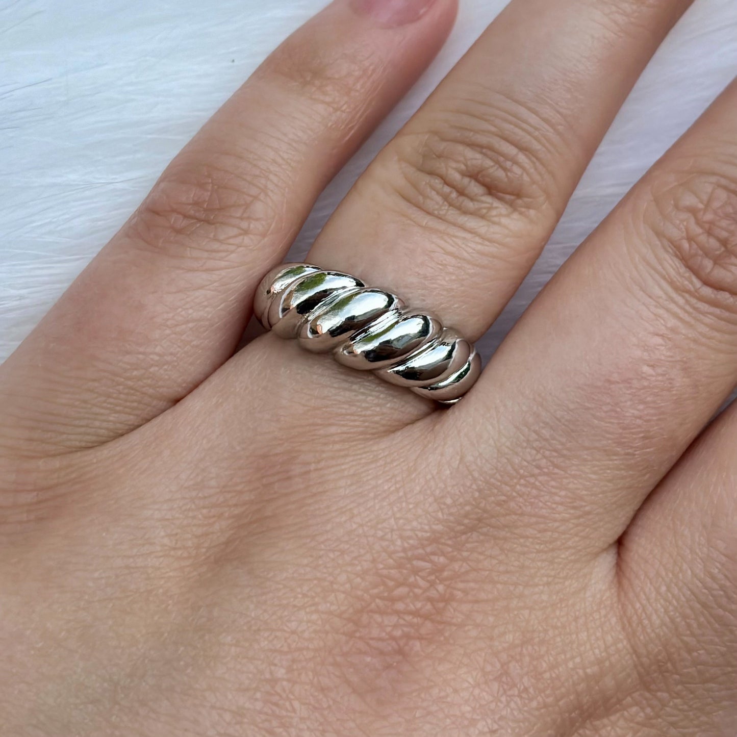 L’amour Silver Dome Ring