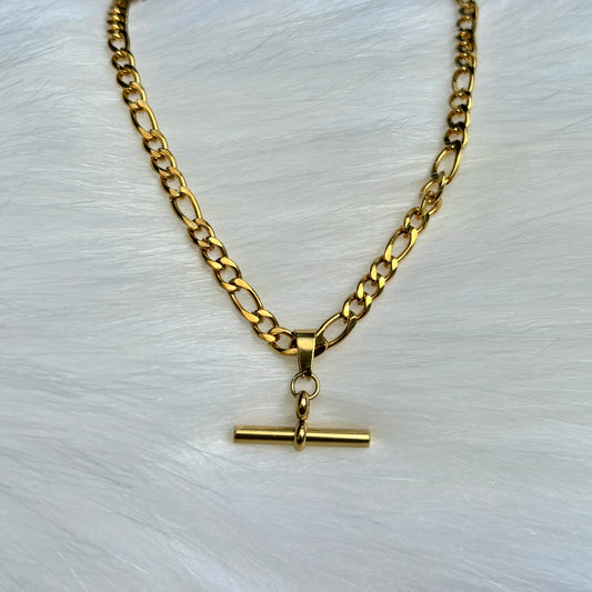 Celine Gold T-Bar Necklace